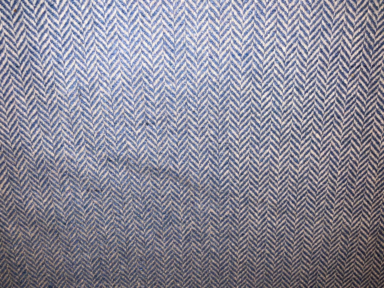Tweed Suiting fabric is made from recycled wool/ viscose/polyester &amp; cotton acrylic 58" wide blue herringbone  [18316]