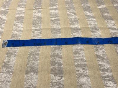 SILK  Crushed MUGA SILK TISSUE STRIPES available in 2 colors crinkle gold x gold stripe/dark ivory x copper/golden cream x silver stripe[17746/47]
