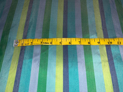 100% Pure Silk dupion  stripe running vertical [54" long stripes] available in 2 colors blues/greens and pinks DUPS72[1/2]