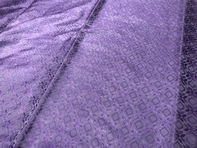 Silk Brocade fabric 44" color lilac with self  geometric  jacquard motifs BRO1051[4]