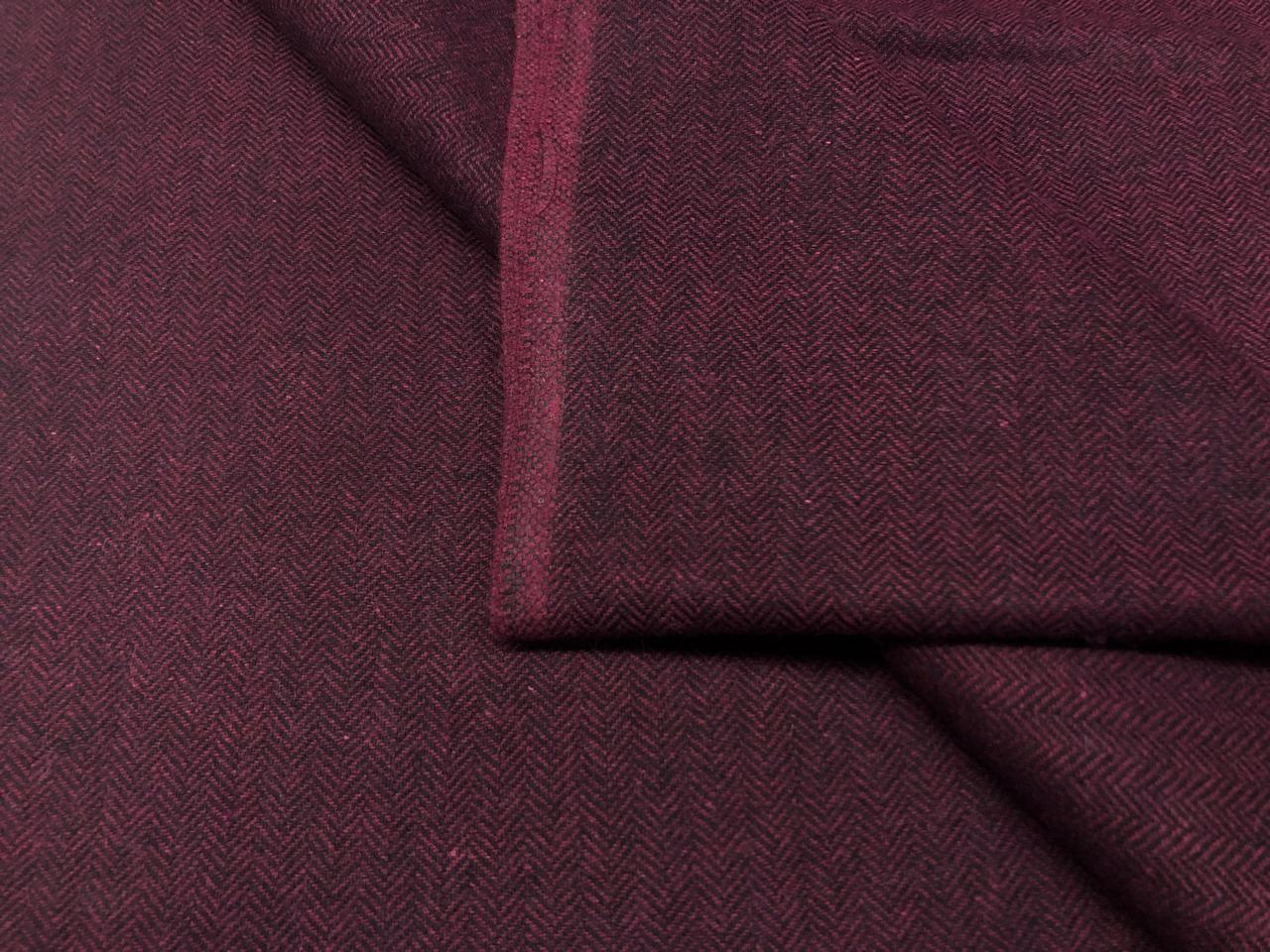 Oxblood Ember Herringbone suiting  30% wool [18479]