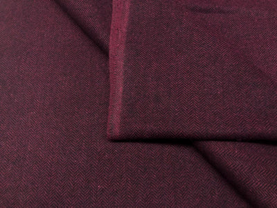 Oxblood Ember Herringbone suiting  30% wool [18479]
