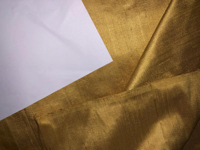 100% PURE SILK DUPIONI FABRIC GOLD [Metallic] color 54" wide WITH SLUBS MM127[2]