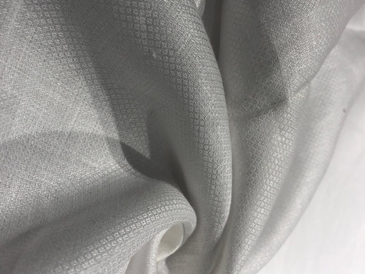Linen dobby 58" wide available in 3 colors dark ivory/darker ivory and white sustainable and eco-friendly linen