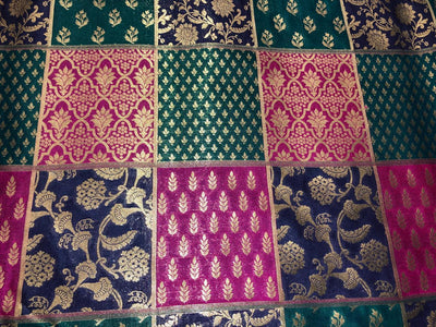 Silk Brocade fabric multi colour jacquard 44" wide BRO1071 available in 8 different color combinations[BRO1071[1-8]]