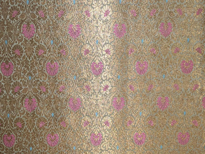 Silk Brocade fabric available in 2 colors sea green and peach orange jacquard  BRO1081[1/2]