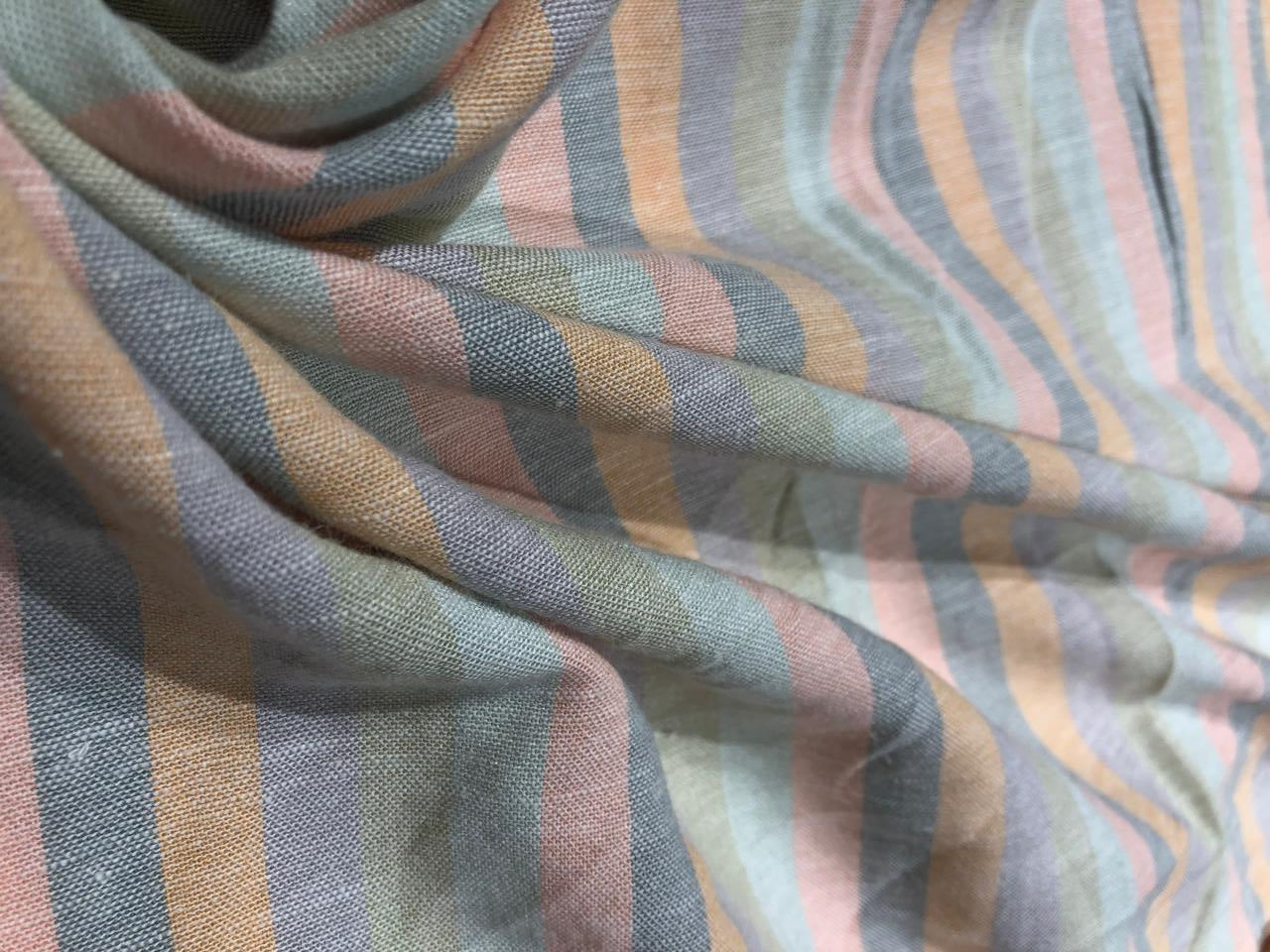 100% Cotton Poplin 58" 6 Color pastel stripe pink, blue ,green ,lilac ,peach and grey [17562]