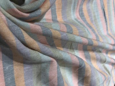100% Cotton Poplin 58" 6 Color pastel stripe pink, blue ,green ,lilac ,peach and grey [17562]