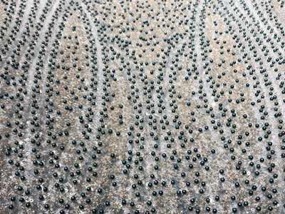 NET fabric with sequins and  pearls available in 2 colors black and white 56" wide [17807/08]