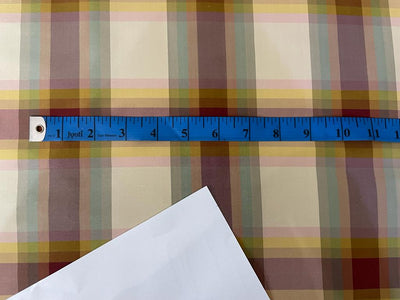 100%silk taffeta fabric multi color plaids 54" wide TAFC66[2]