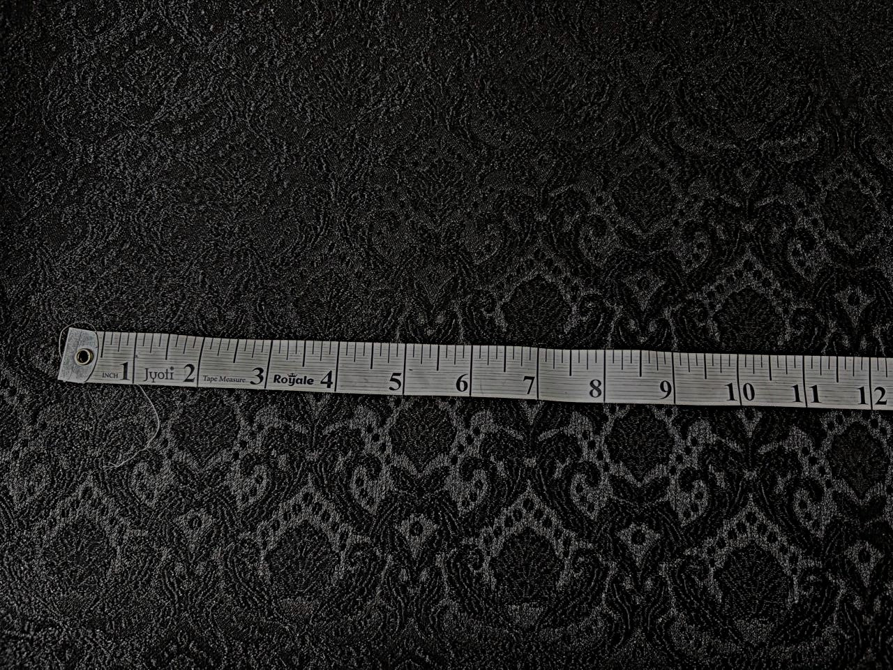 Silk Brocade fabric 56" jet black with self all over  jacquard BRO1057[2]