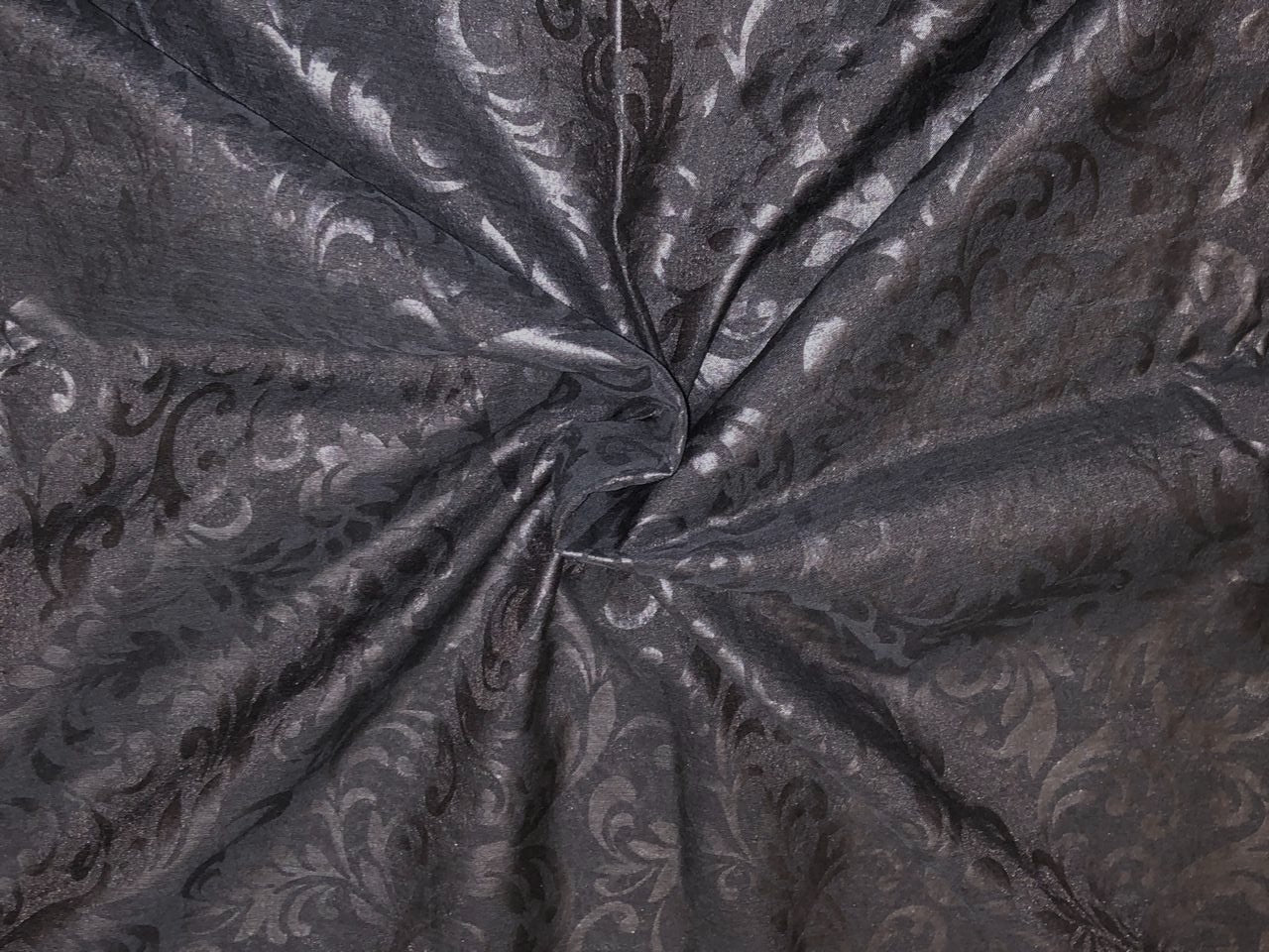 Mull Cotton Chanderi Fabric embossed 44" wide available in 2 colors black and white [18499/500]