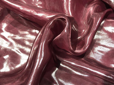 Liquid organza fabric 58" wide red wine with silver tinge [17334]
