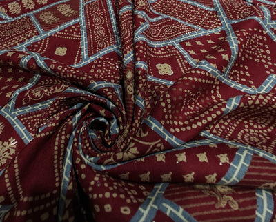 Premium Viscose Rayon fabric with foil print  abstract 58" wide available in two colors navy and burgundy
