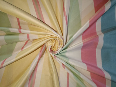 100% SILK TAFFETA PASTEL COLOUR STRIPE 54" wide Taf#S136[1]