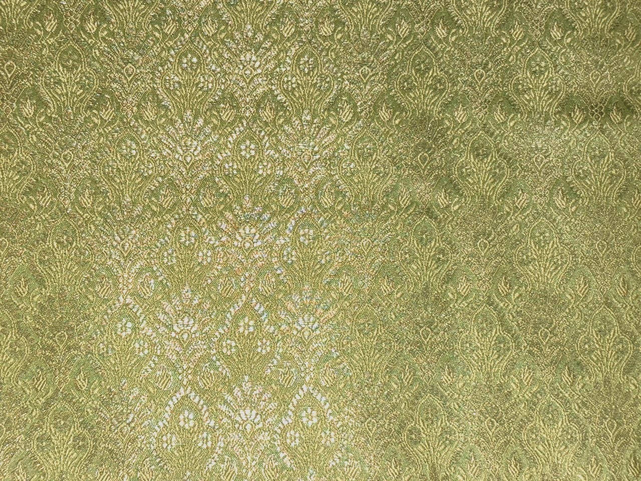 Silk Brocade fabric 44"jacquard with subtle metallic to enhance the fabric available in 3 colors rose gold ,yellow gold and green  BRO1067