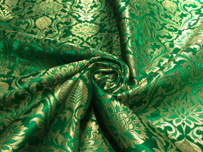 Brocade  fabric 44" wide all over jacquard ~ Dark green  BRO828[2]new