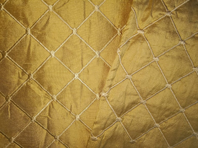 SILK DUPIONI Quilted pintuck Fabric in available in 4 colors [GOLD SILVER GREY OLIVE BROWN] [DUPP9/10/11/12]