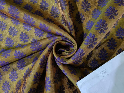 Silk Brocade fabric Semi Sheer Metallic,Yellow & Purple color 44" wide BRO240[3]