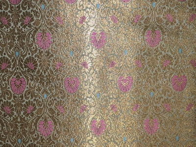 Silk Brocade fabric available in 2 colors sea green and peach orange jacquard  BRO1081[1/2]