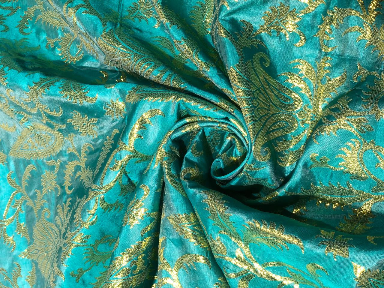 Silk Brocade fabric PURE silk x metallic gold BRO1035[2]