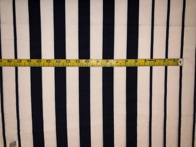 100% Cotton Poplin black white stripe  53" wide [18487]