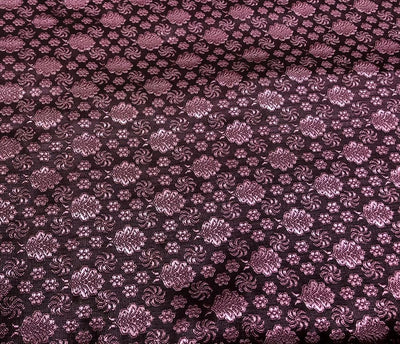 Silk Brocade fabric mulberry color with small self color motifs [17557]
