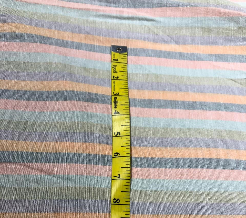 100% Cotton Poplin 58" 6 Color pastel stripe pink, blue ,green ,lilac ,peach and grey [17562]