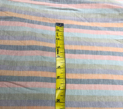 100% Cotton Poplin 58" 6 Color pastel stripe pink, blue ,green ,lilac ,peach and grey [17562]