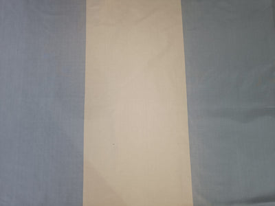 100% Silk Taffeta Fabric Blueish Grey &Cream colour stripes 54" wide TAF#S46