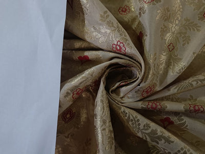 Silk Brocade fabric 44" wide BRO864 available in 7 colours [black,red,gre,maroon,ink,purple,gold]