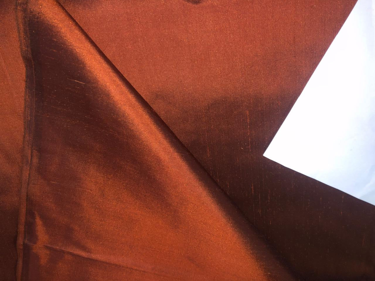 Silk Dupioni fabric rust brown  color 54" wide DUP425