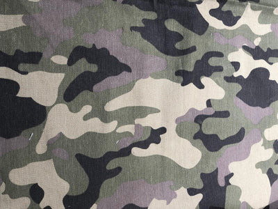 100% Cotton Denim  Fabric 58" wide army print [17556]