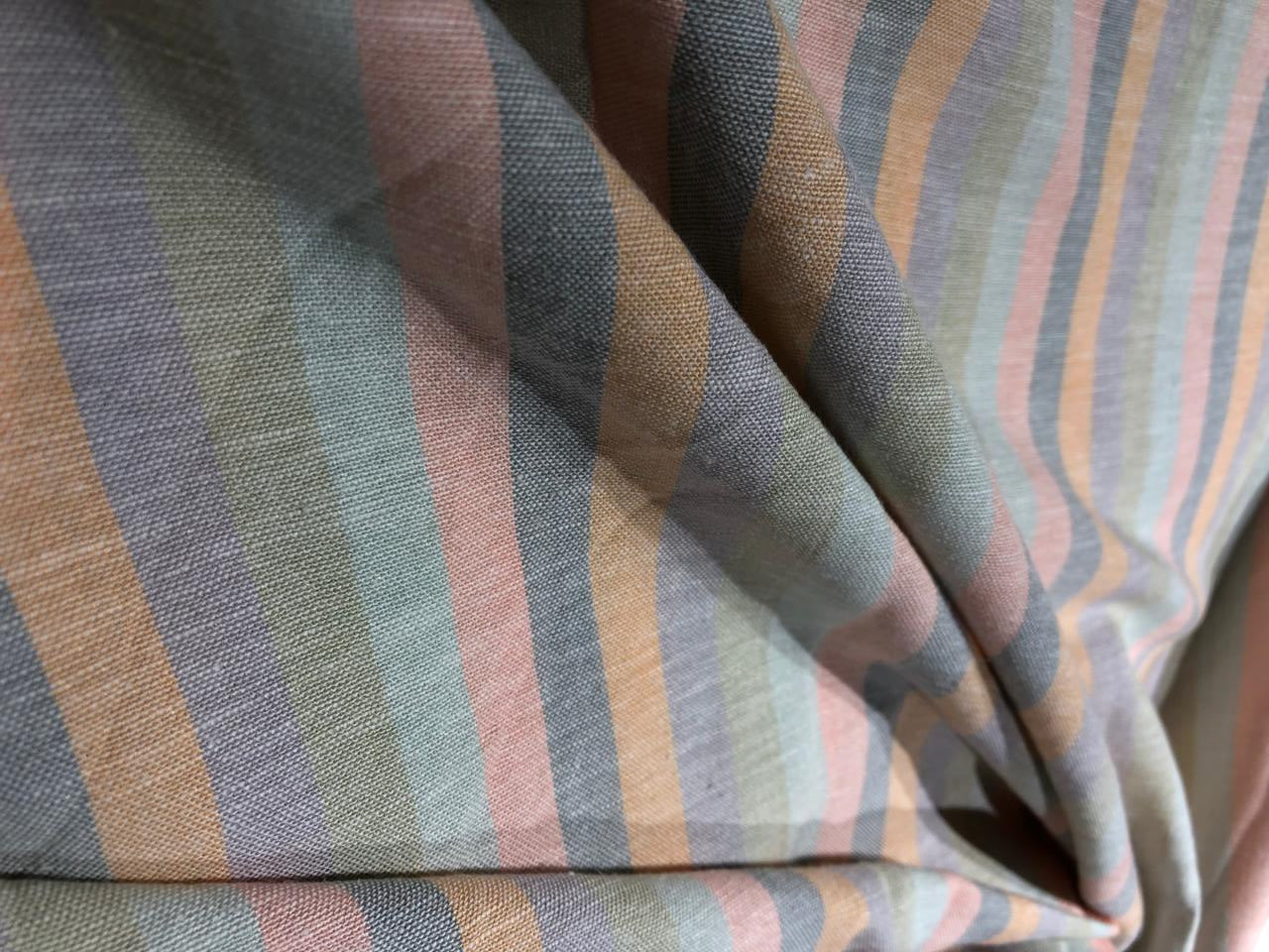 100% Cotton Poplin 58" 6 Color pastel stripe pink, blue ,green ,lilac ,peach and grey [17562]