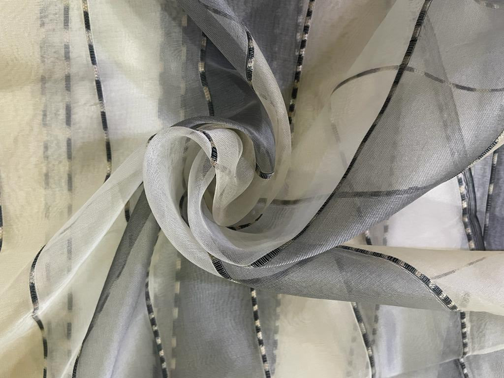100% silk organza stripes fabric 44" wide [9891]