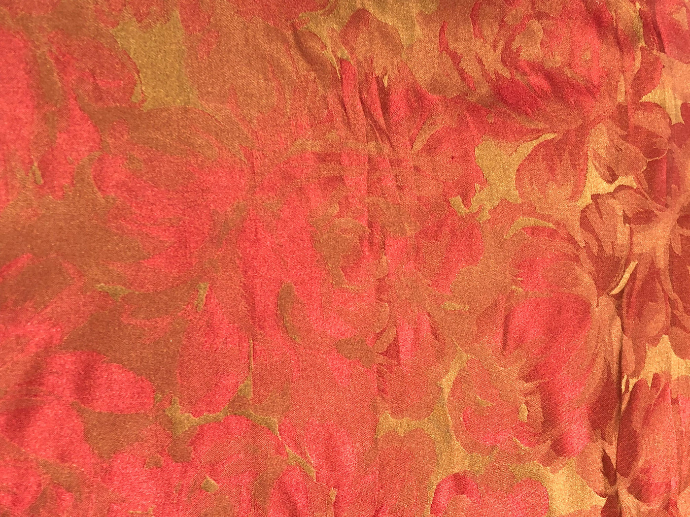 100% Silk Taffeta Fabric rusty red with dusty gold floral jacquard TAFJAQCNEW12[1]