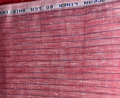 100% Linen stripe 60's Lea Fabric red and blue stripe58" wide [17193]
