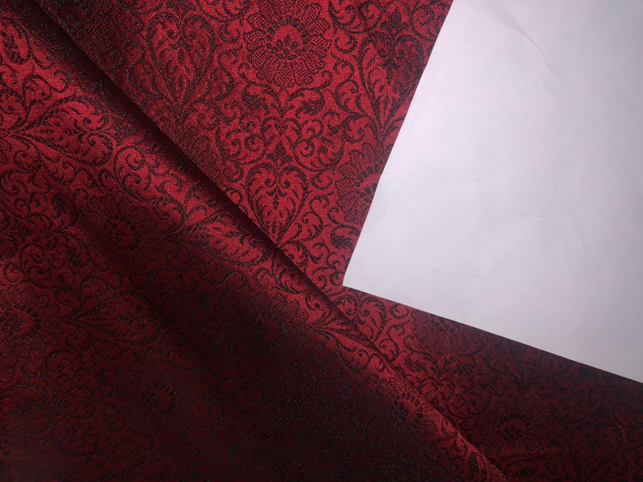 BROCADE MAROON X BLACK COLOUR 44" wide available in 4 colors red,purple,green and blue BRO327[1/2/3/4]
