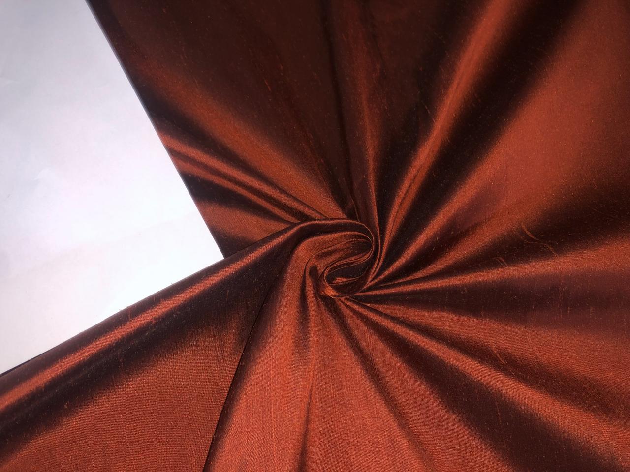 Silk Dupioni fabric rust brown  color 54" wide DUP425