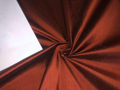 Silk Dupioni fabric rust brown  color 54" wide DUP425