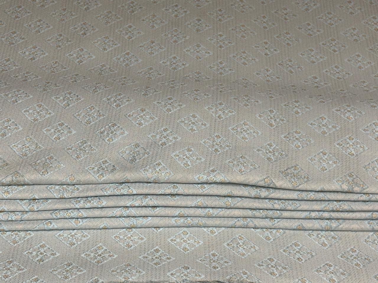 Silk Brocade fabric 44"baby blue  motif with subtle lurex dots  BRO1066[2]