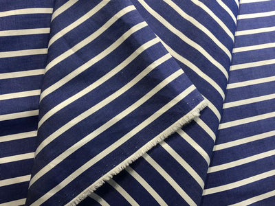 100% Cotton 40'S STRIPES  58" wide AVAILABLE IN 3 COLORS white and denim blue/white and navy and denim blue and white