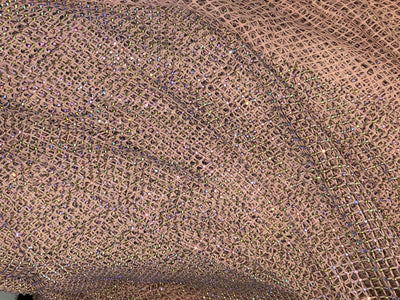 Rhinestone Mesh, Stretchable Fabric Crystal Diamond Stretch Crystal Fishnet Sheets available in 2 colors pink and white [18428/29]