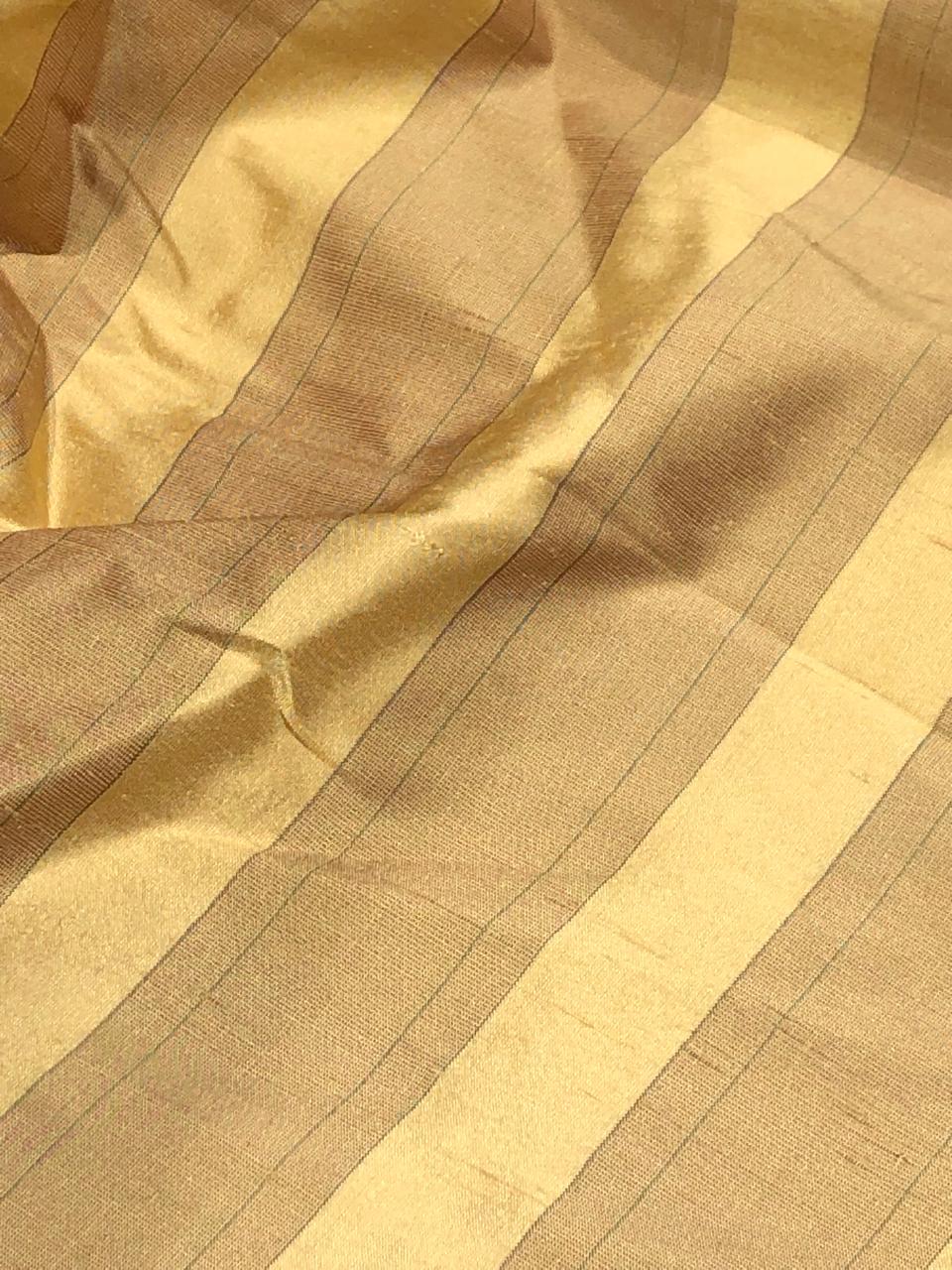 100% silk dupion fabric gold, bronze and black  stripes 54&quot; wide DUPNEWS5[4]