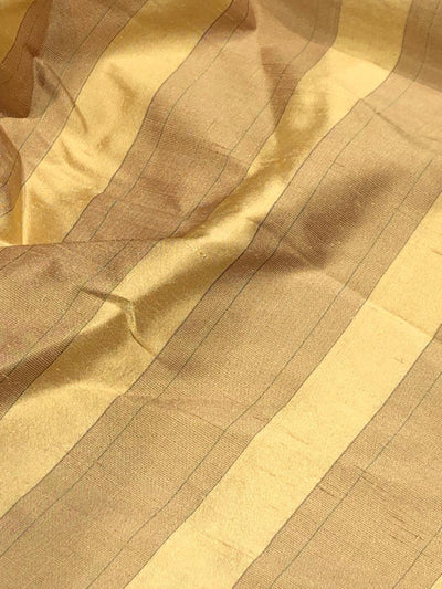 100% silk dupion fabric gold, bronze and black  stripes 54&quot; wide DUPNEWS5[4]