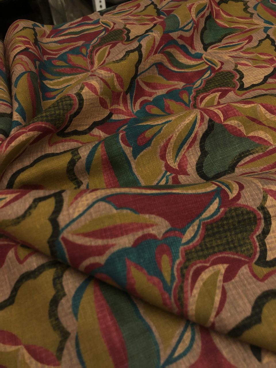 Linen Print Abstract multi colors [18559]