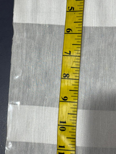 linen fabric natural white with satin stripes 4&quot; wide [17651]