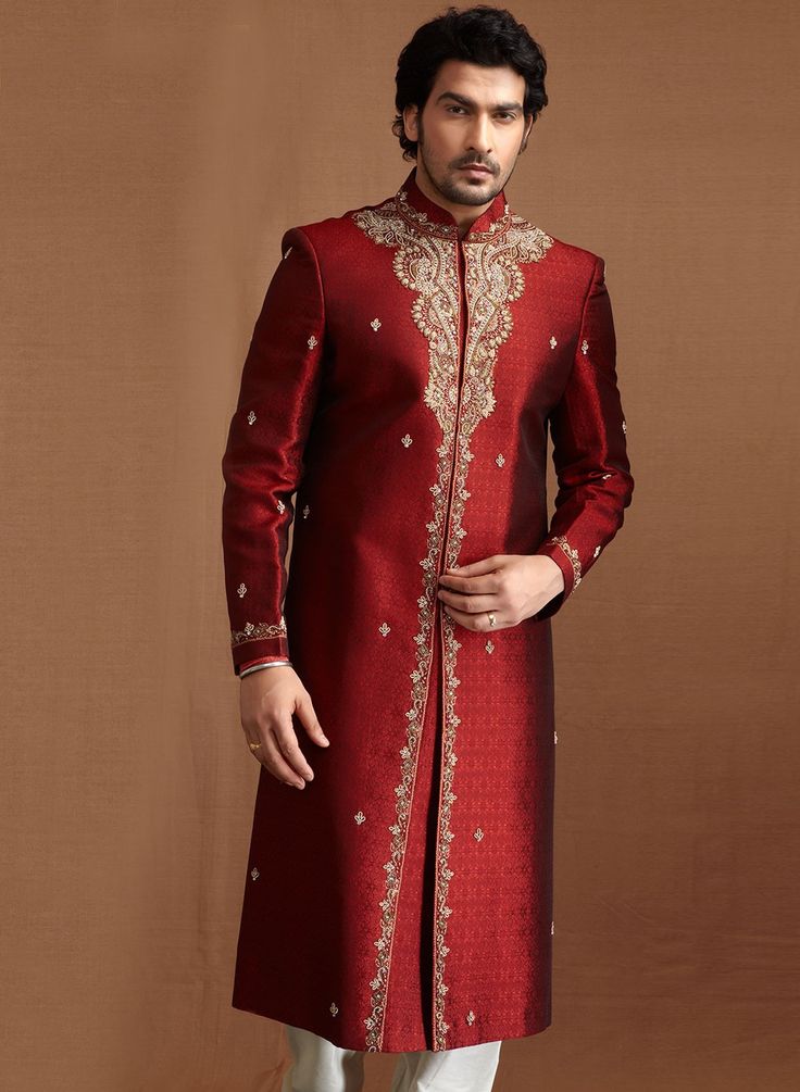 Brocade fabric Wine  Red Colour 44" wide BRO72[1wine]