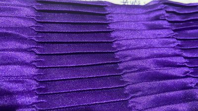 Satin boomerang pleated   fabric 58" wide available in 4 colors PURPLE /BLACK /NAVY and BLUE