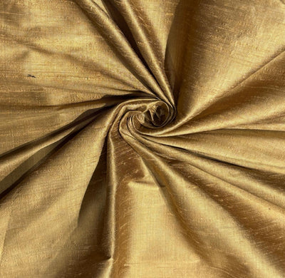 PURE SILK DUPION FABRIC ANTIQUE GOLD color 54&quot; wide WITH SLUBS*MM124[2]